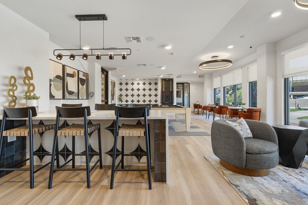 Modern clubhouse featuring stylish seating and entertainment areas at Vero Tempe Apartments