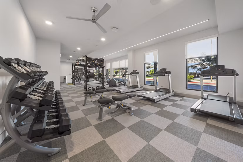 State-of-the-art fitness center featuring modern equipment at Vero Tempe Apartments for luxury living
