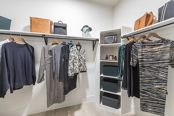Walk-in closet with ample storage space at Marlowe Centennial Hills Apartments