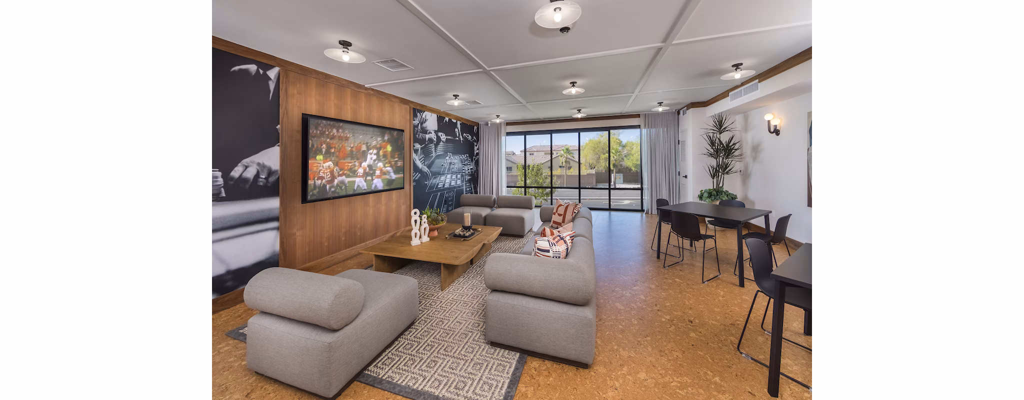 Luxurious clubhouse with modern decor at Marlowe Centennial Hills Apartments Ideal for relaxing and socializing in a stylish setting