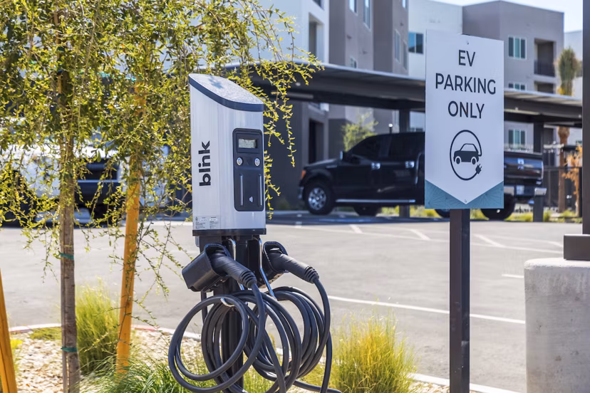 Electric car charging station at Marlowe Centennial Hills Apartments, a sustainable amenity for eco-friendly living