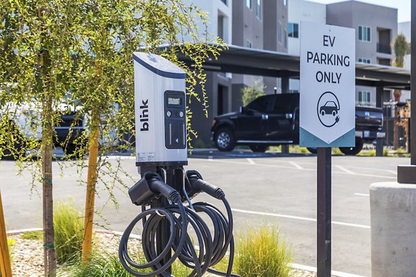 Electric car charging station at Marlowe Centennial Hills Apartments, a sustainable amenity for eco-friendly living