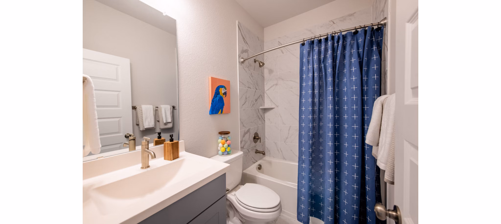 Modern bathroom with sleek fixtures at Mission at Johnson Creek Apartments