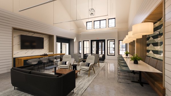 Modern clubhouse featuring elegant furnishings at Ltd Findlay Apartments, offering a luxurious social space for residents