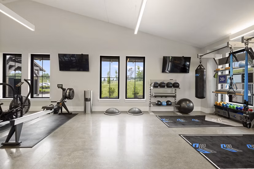 fitness center at Ltd. Findlay Apartments