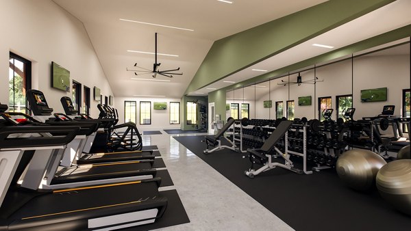 State-of-the-art fitness center with modern equipment at Ltd Findlay Apartments
