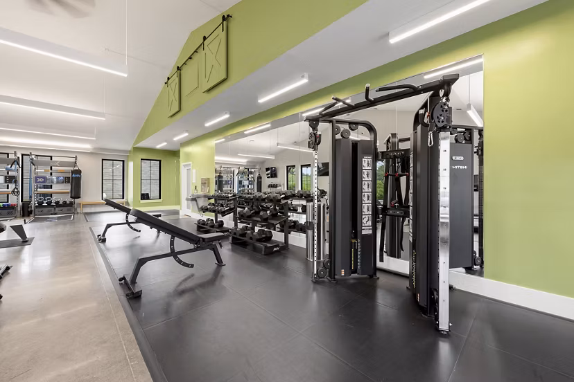 fitness center at Ltd. Findlay Apartments