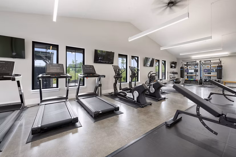 fitness center at Ltd. Findlay Apartments