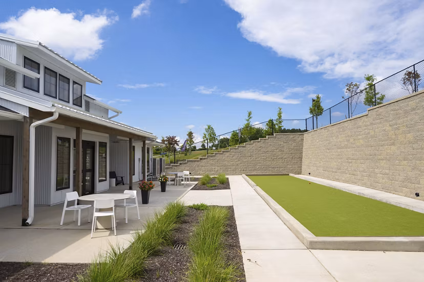bocce court at Ltd. Findlay Apartments