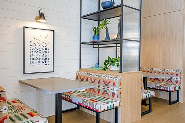 Contemporary clubhouse for relaxation and events at Lariat Apartments