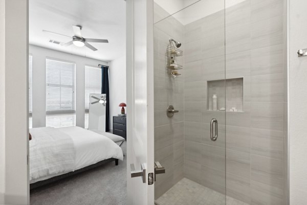 bathroom at Belt + Main Apartments