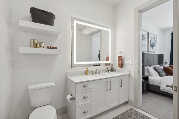 bathroom at Belt + Main Apartments