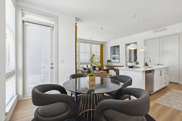 dining area at Belt + Main Apartments