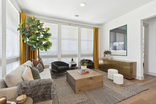living room at Belt + Main Apartments