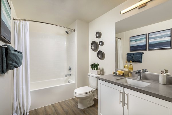 bathroom at Delhaven Pointe Apartments