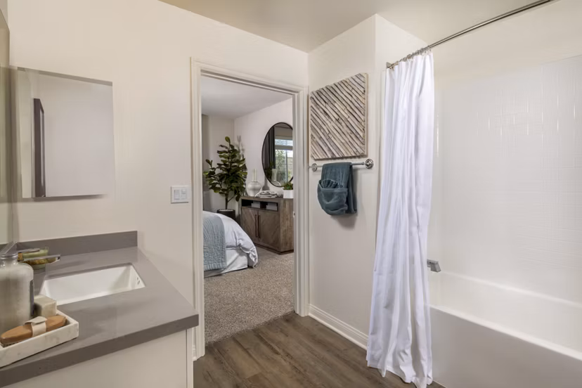 bathroom at Delhaven Pointe Apartments