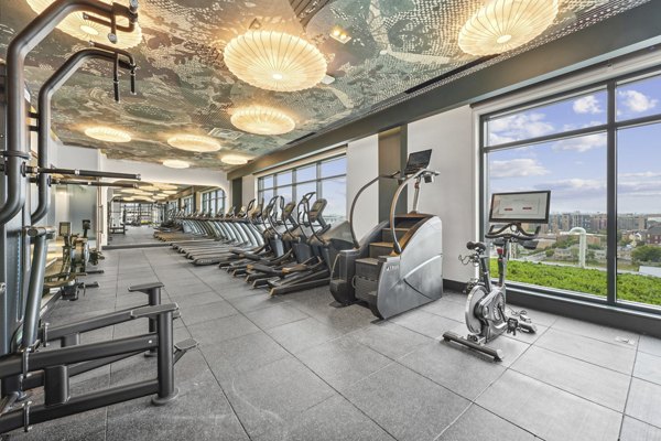 fitness center at The Iris Apartments 