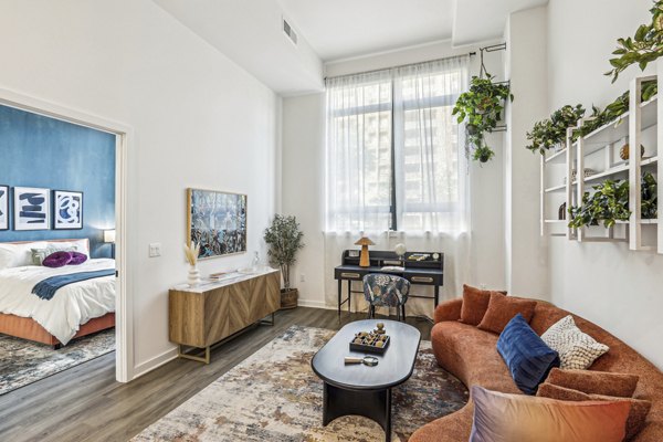 living room at The Iris Apartments 