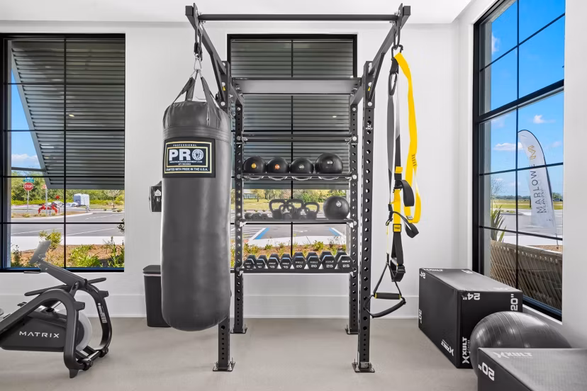 fitness center at Marlowe Live Oak Apartments 