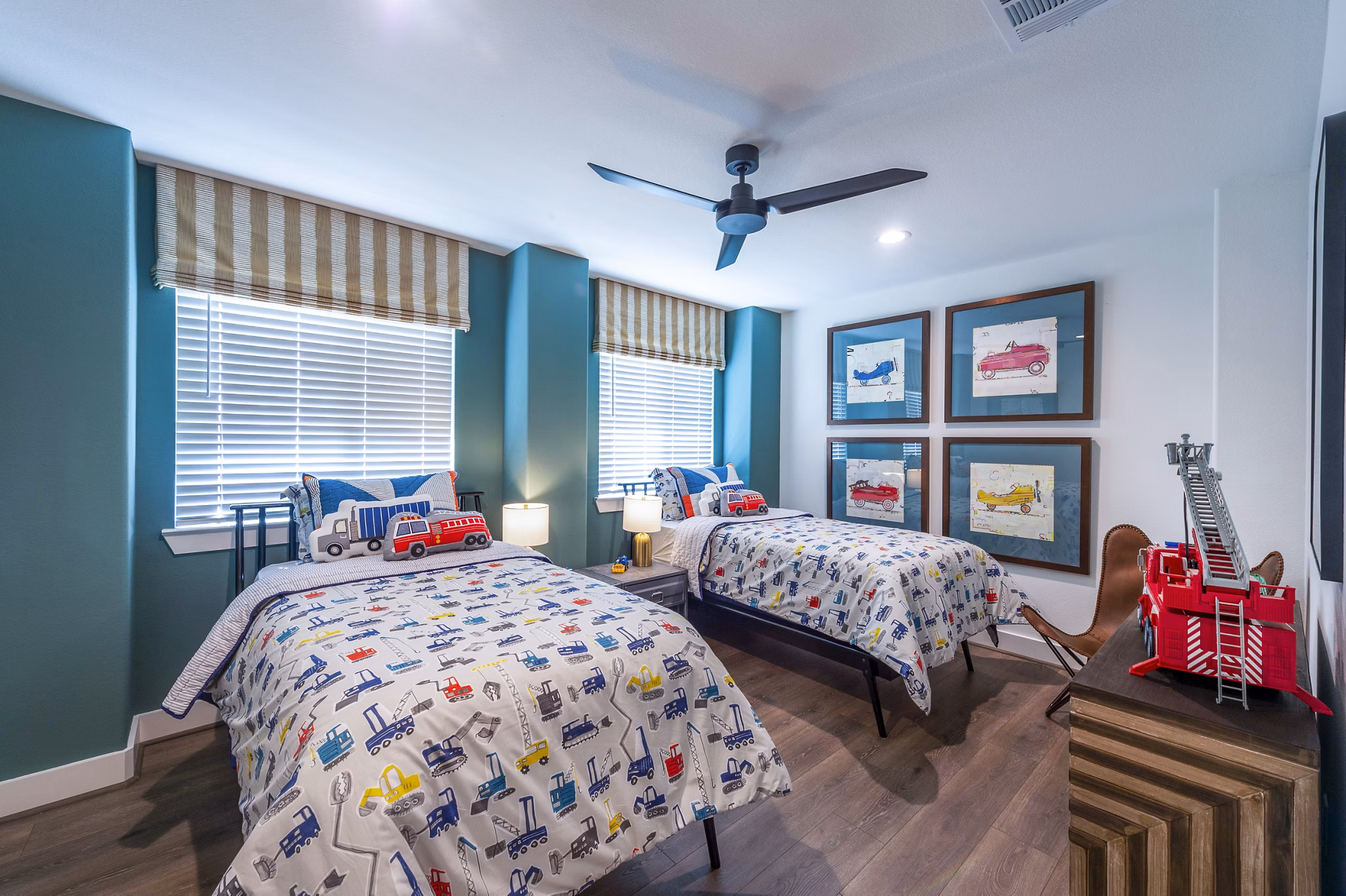Spacious bedroom with modern decor and natural light at Eden at Sunterra Apartments
