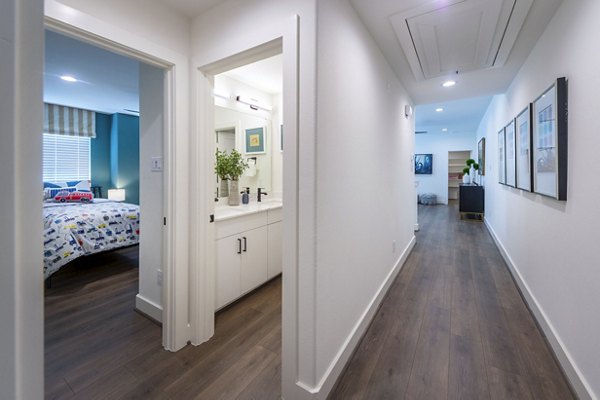 Bathroom with modern fixtures at Eden at Sunterra Apartments