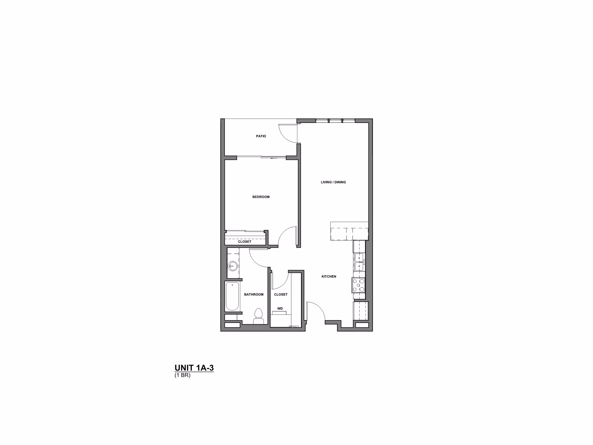 1A-3 floorplans at Lumia Apartments