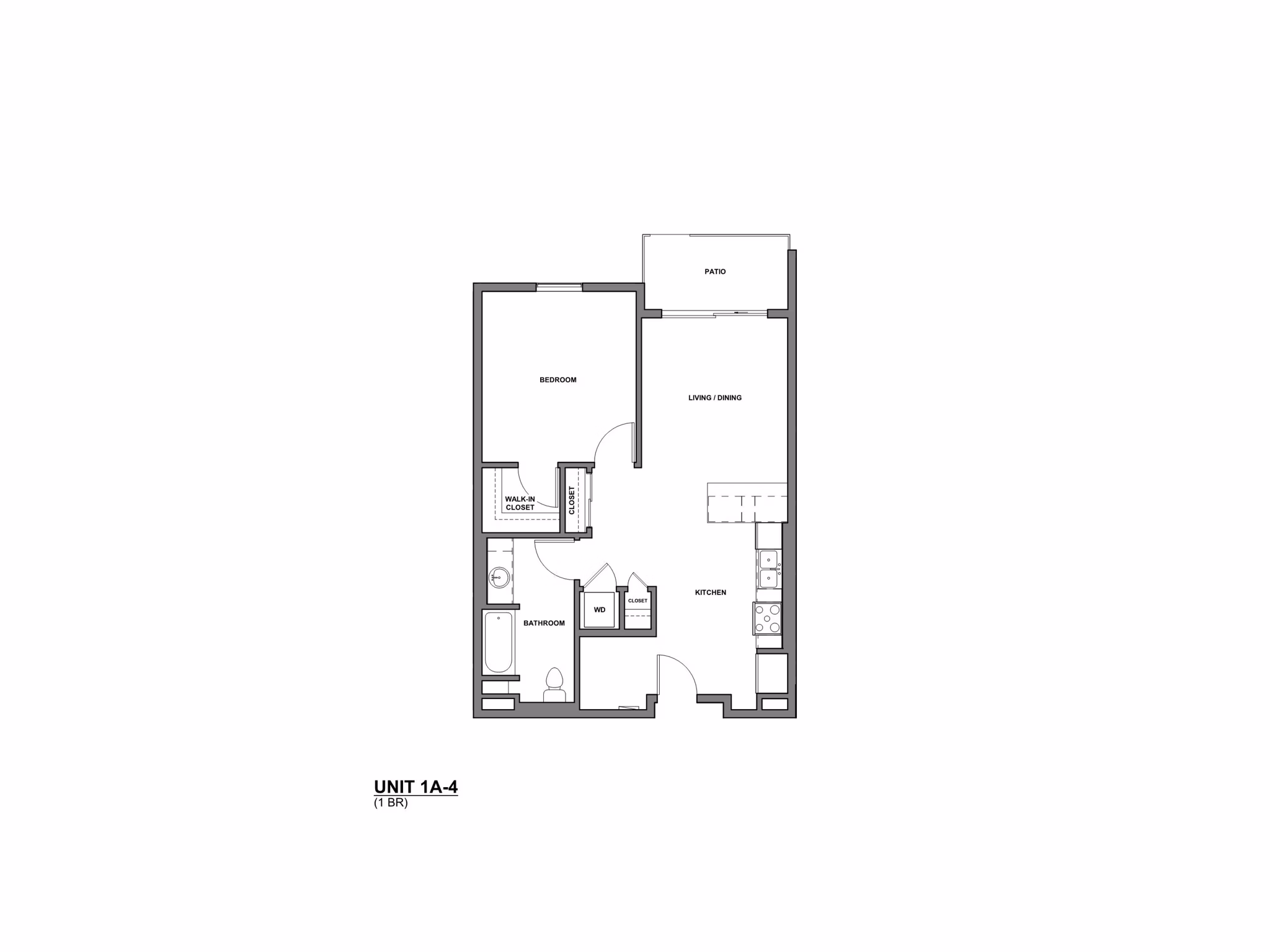 1A-4 floorplans at Lumia Apartments