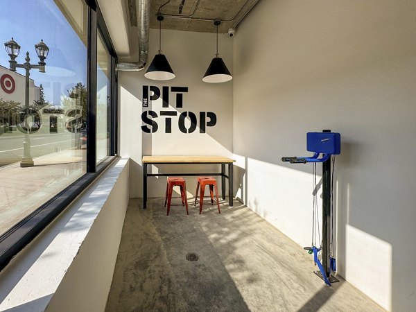 Dog-friendly park with agility equipment at Lumia Apartments