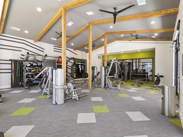 Fitness center with state-of-the-art equipment at The Evergrove at Crystal Village Apartments