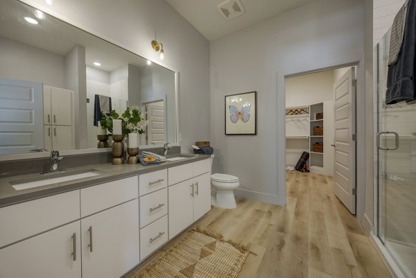bathroom at The Janis Apartments