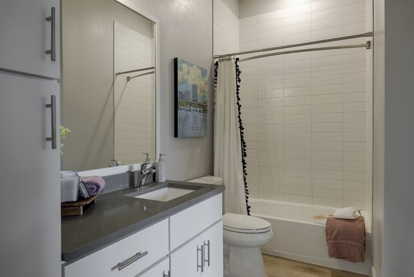 bathroom at The Janis Apartments