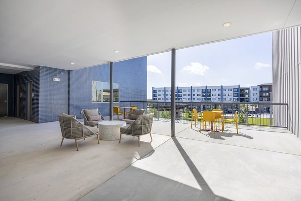 pool patio area at The Janis Apartments