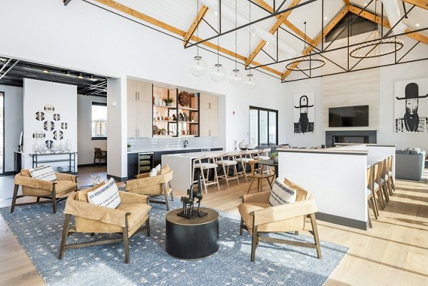 Elegant clubhouse with modern furnishings at Park 40 Apartments, offering luxury amenities for residents