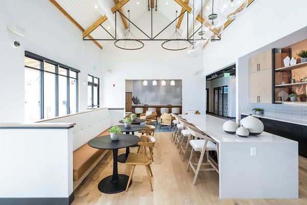 Clubhouse featuring modern decor and open spaces in Park 40 Apartments