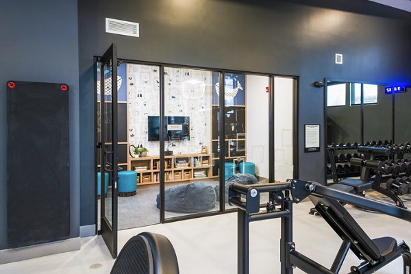 Modern fitness center with state-of-the-art equipment at Park 40 Apartments