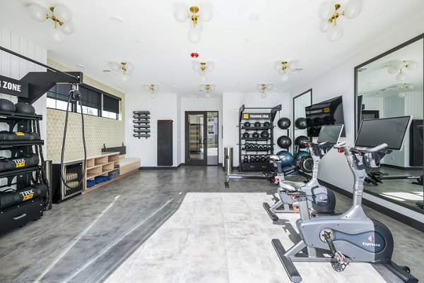 fitness center at Park 40 Apartments