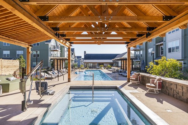 Relaxing hot tub area at Park 40 Apartments offering luxury living experience