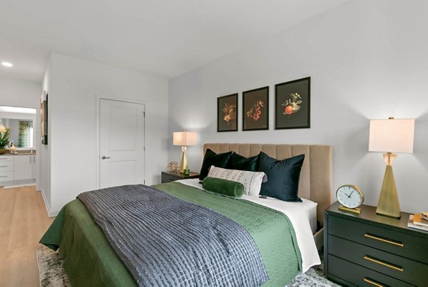 Cozy bedroom with elegant decor at Marlowe Ridgeview Apartments