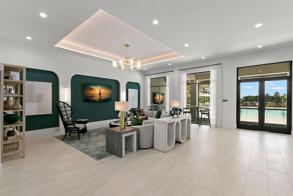 Clubhouse at Marlowe Ridgeview Apartments with modern design and stylish seating Ideal for gatherings in Marlowe Ridgeview's luxury community