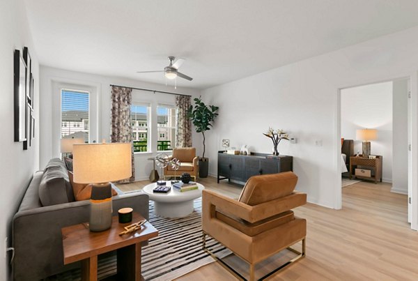 Elegant living room with modern furnishings in Marlowe Ridgeview Apartments