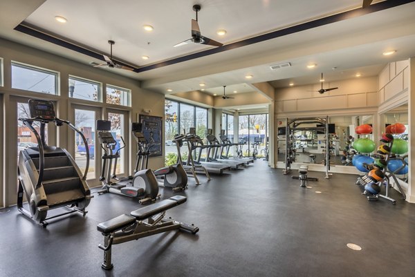 fitness center at The Gibson Apartments