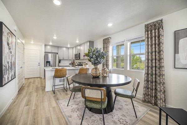 dining area at The Cottages at Erie Commons Apartments