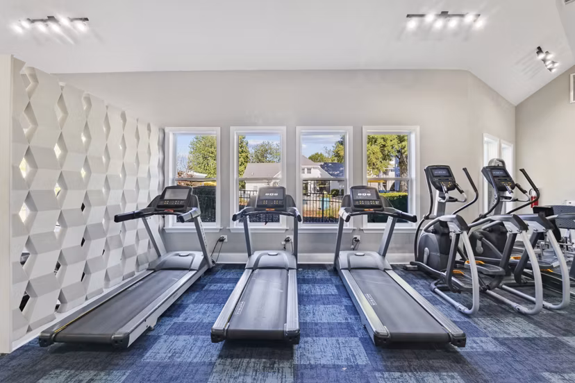 fitness center at Arbor Steele Creek Apartments 
