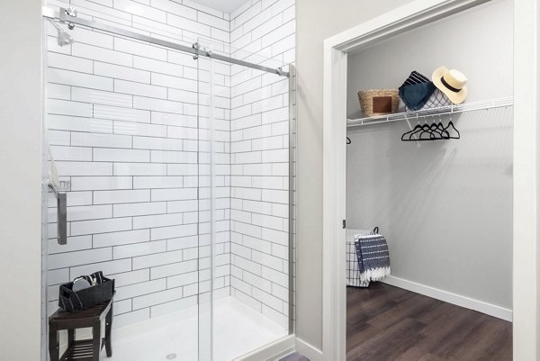 Modern bathroom with elegant fixtures at Atlantic Springs Apartments