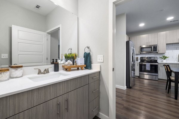Modern bathroom with sleek fixtures at Atlantic Springs Apartments