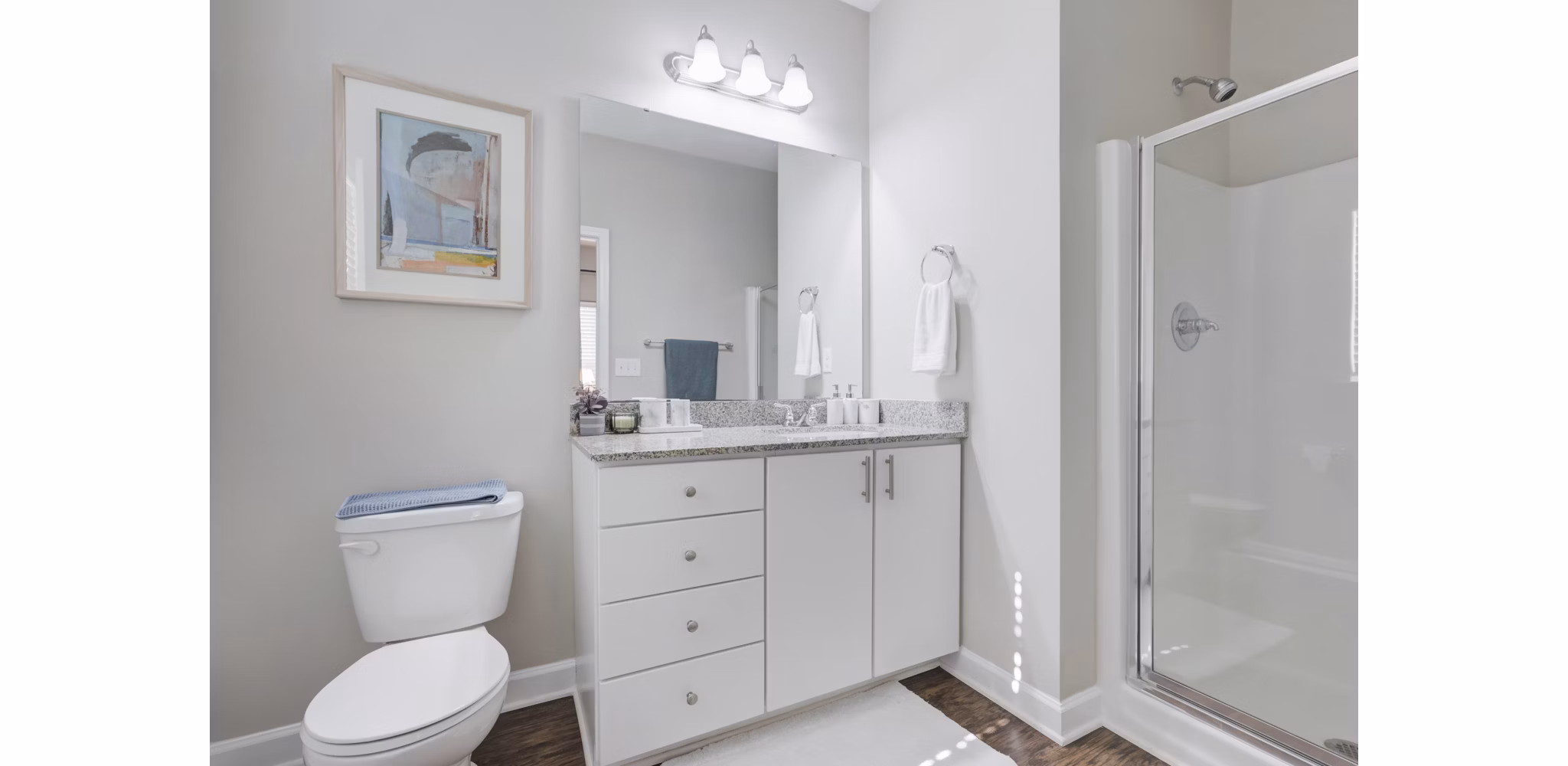 Luxurious bathroom with modern fixtures in Charleston Row Townhomes