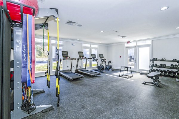 fitness center at The Spoke At McCullough Station Apartments