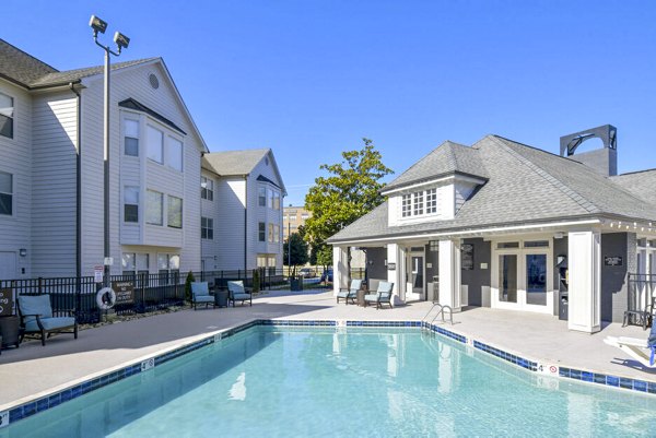 Stunning outdoor pool at The Spoke at McCullough Station Apartments, a Greystar luxury community