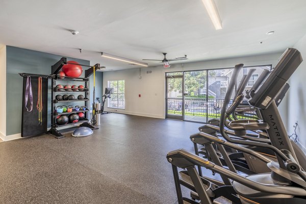 fitness center at The Spoke at Tyvola Station Apartments