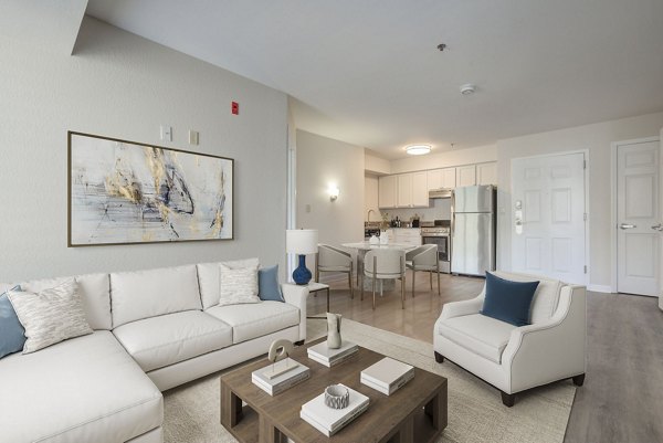 living room at The Spoke at Tyvola Station Apartments